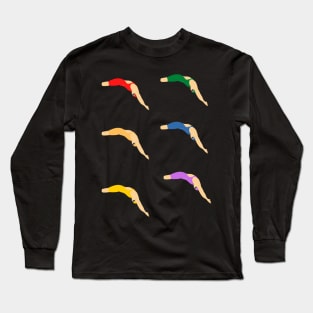 Rainbow Diving Sticker Pack Long Sleeve T-Shirt